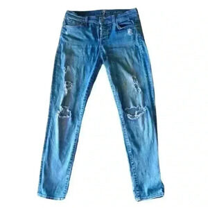 7 for all Mankind Womens Light Wash Josefina Skinny Boyfriend Jean 26